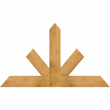 Ekena Millwork Saratoga Rough Sawn Timber Gable Bracket, Western Red Cedar, 60"W x 35"H x 2"D x 6"F, 14/12 Pitch GBW060X35X0206SAR00RWR
